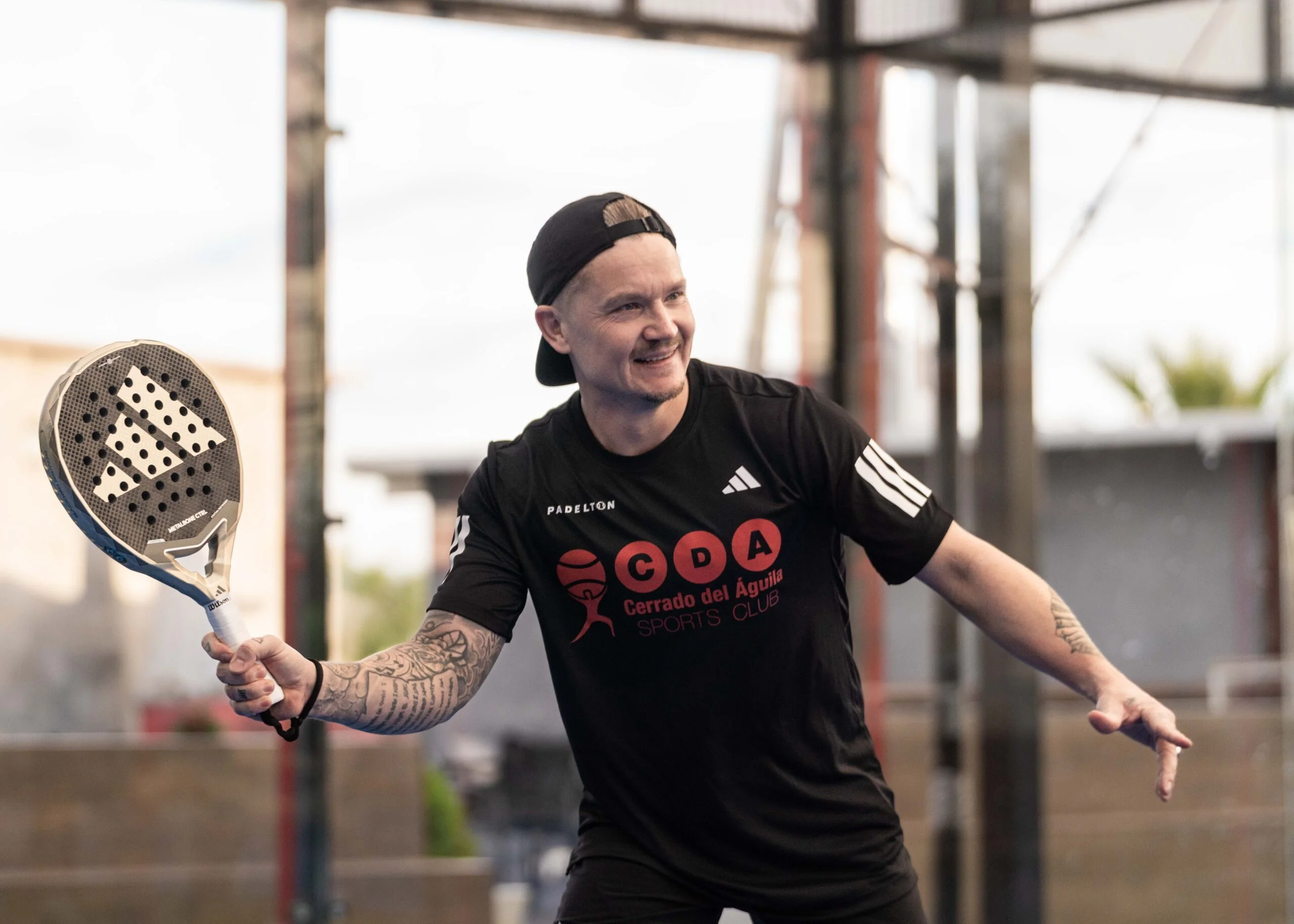 Padel racket and ball